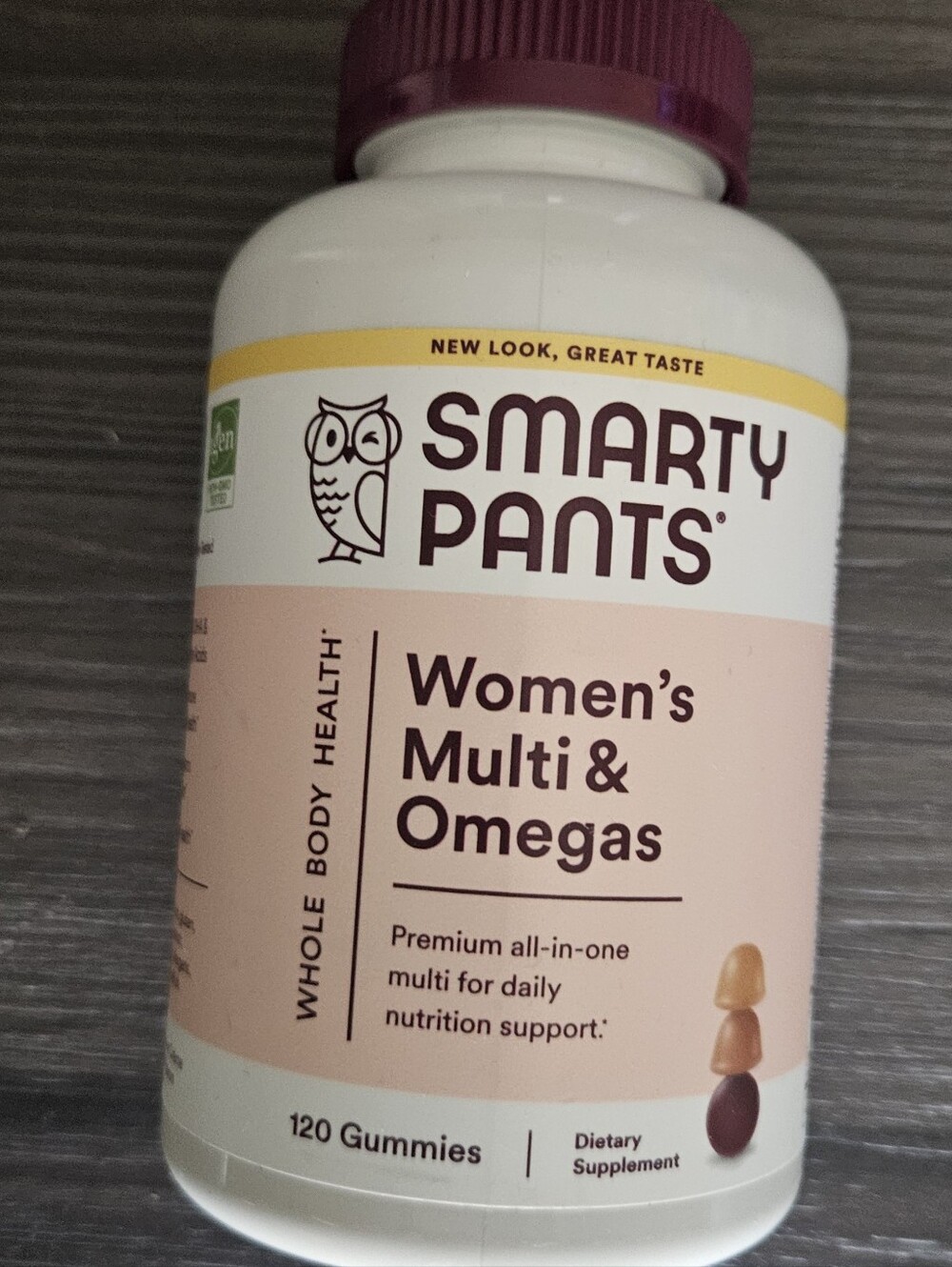 SmartyPants Women’s Multi & Omegas Gummies - Pink White Bottle